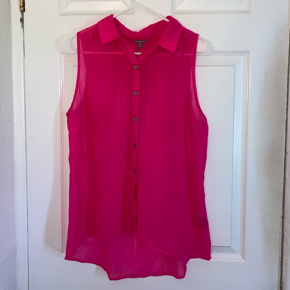 Pink button up blouse